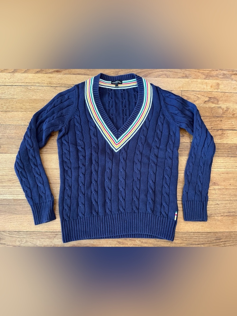 Hudson Bay Tennis Cricket Sweater Navy Women's Large